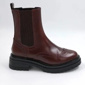 BibiLou Lianna Patent Leather Cognac Ankle Boots Size 38